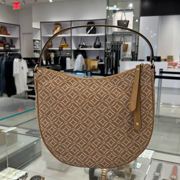 Michael Kors Dover Half-Moon Shoulder Hobo Bag Gingery Brown - Picture 12 of 13